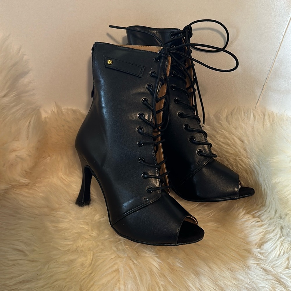 Open toe heel ankle boots for heels/burlesque dance